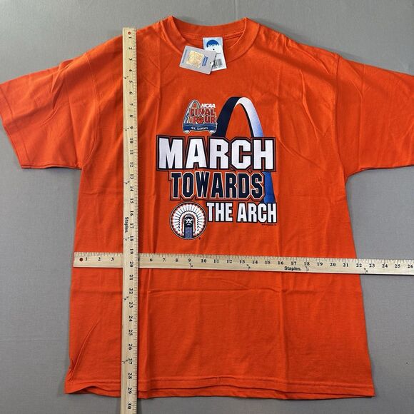 NWT VINTAGE MARCH MADNESS Fighting Illini 2005 2X TShirt March Towards The Arch - Picture 6 of 6